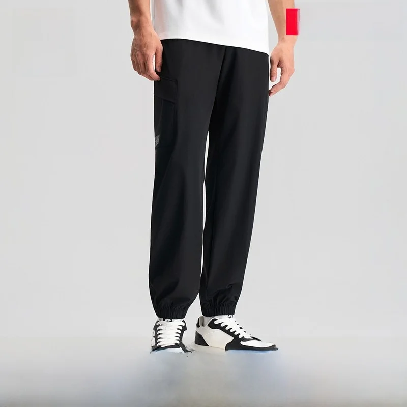 

XTEP Men's Fitn Running Trousers Spring New Woven Sports Long Pants Loose Fit mid Waist Nylon Spandex Summer Youth Active