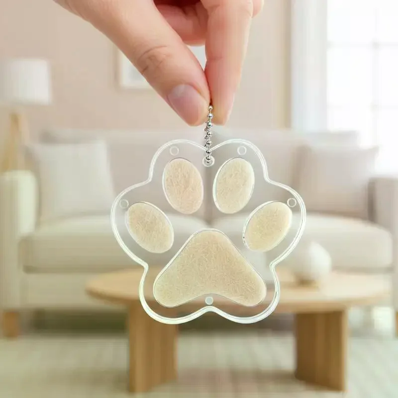 Katzenhaar-Aufbewahrungs-Schlüsselanhänger Taschenanhänger Transparente Tierfell-Andenkenkapsel Souvenir Geschenk Dekoration Accessoires