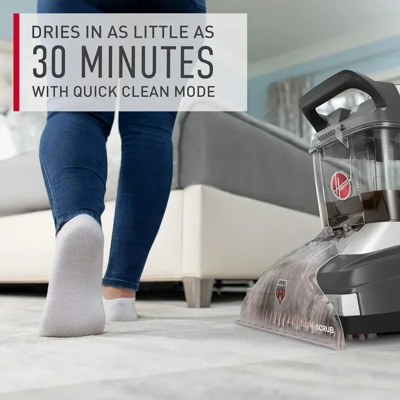 QWHoovvers Powerscrub XL เครื่องทําความสะอาดพรมสําหรับสัตว์เลี้ยง,เครื่องแชมพูแบบตรง,FH68050,สีดํา