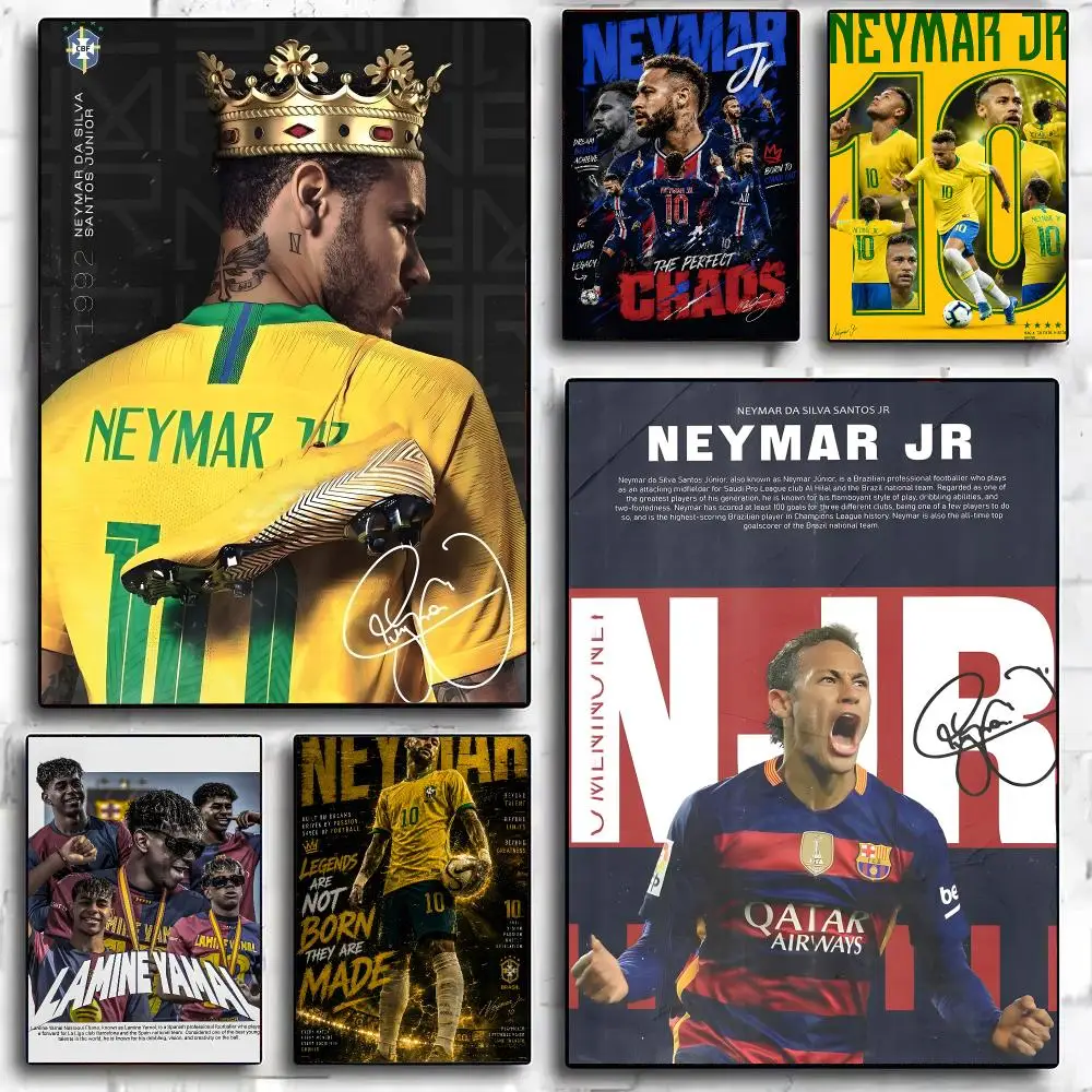 N-Neymar Jr Football Star Poster Poster Painting And Print Wall Art Picture For Home Room Decor Gifts