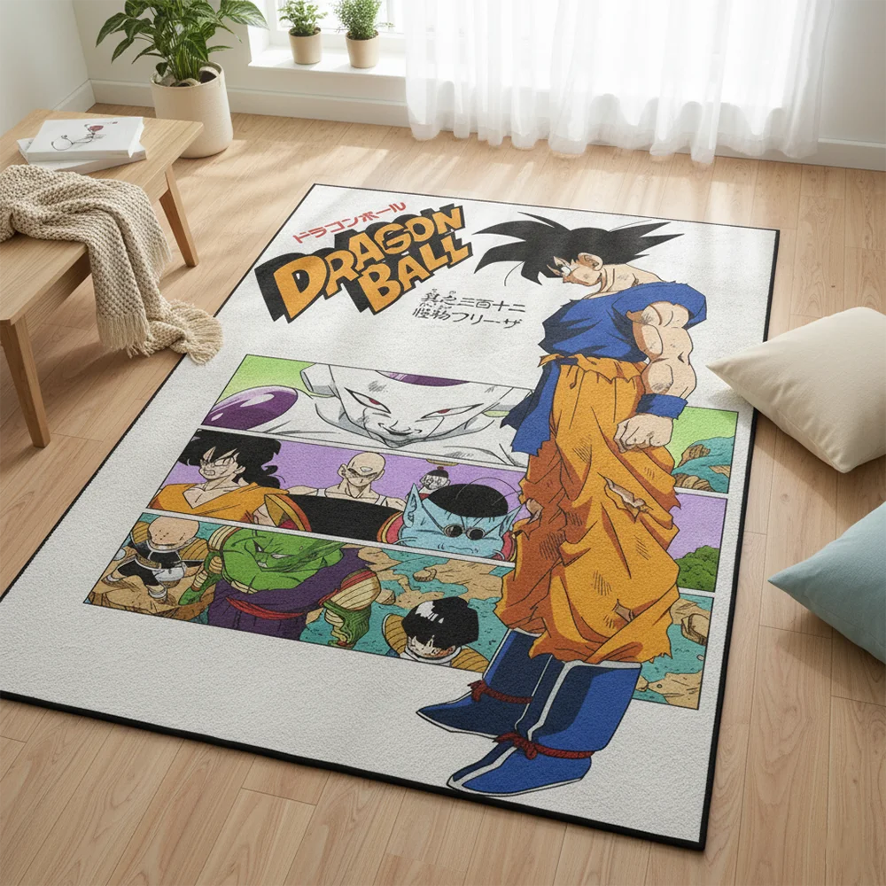 

Dragon Ball Z Goku Anime Rug Non-Slip Area Carpet Manga Gamer Room Decor Otaku Bedroom Floor Mat Frieza Saga Art Rug