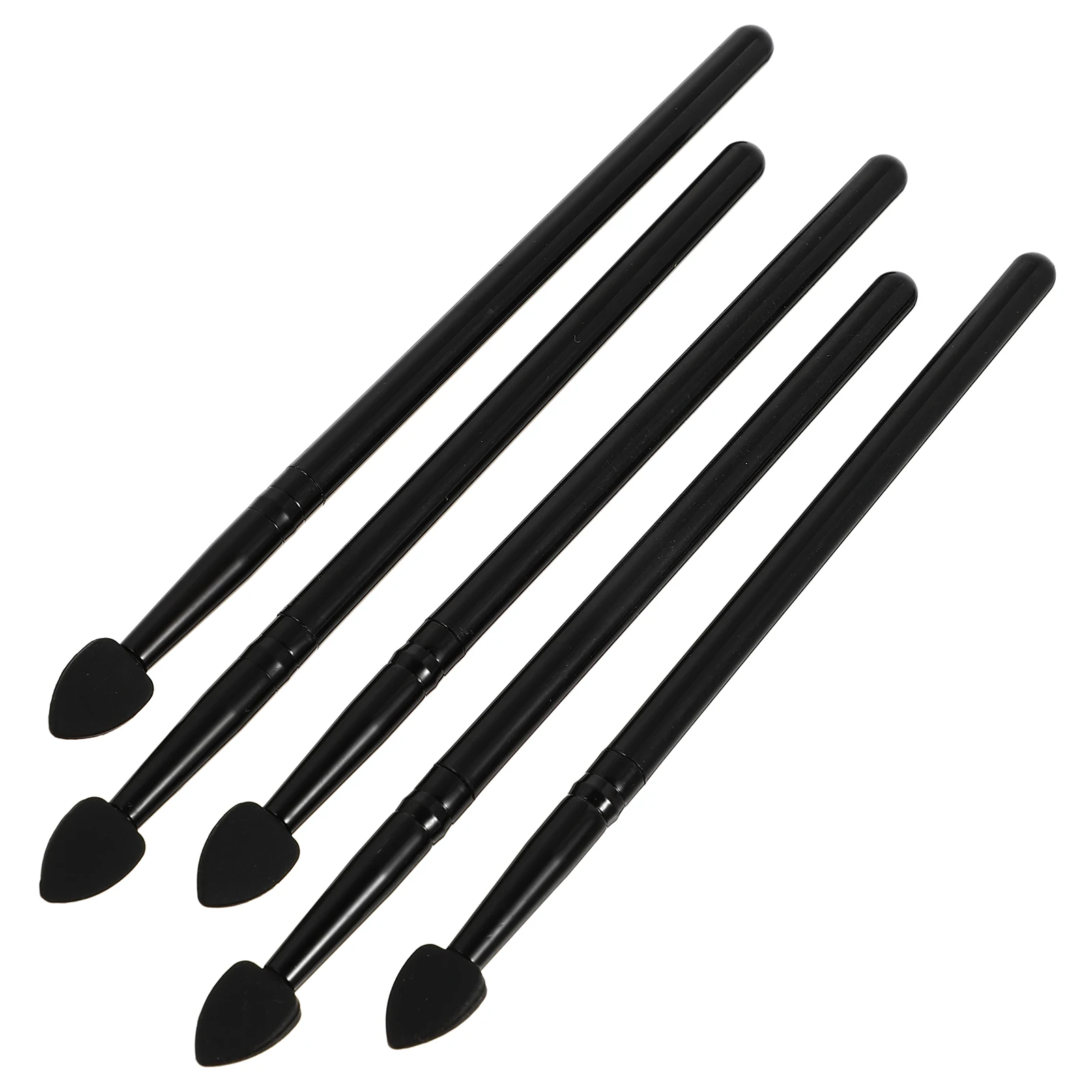 5Pcs Makeup Brushes Professional Eyeshadow Tools Smooth Silicone Handle Black Color Daily Eye Accessories