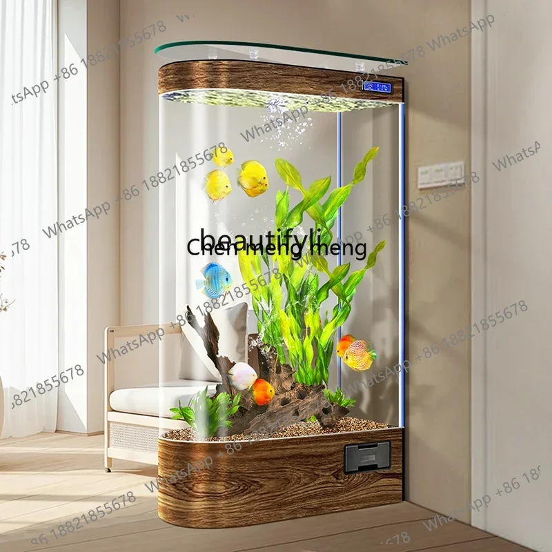 Y183FF Entry entrance fish tank living room screen partition household floor medium ecological aquarium