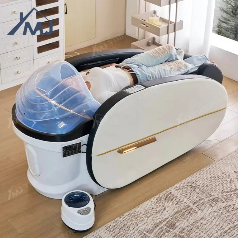 Modern Beauty Salon Wash Basin Reclining Electric Massage Head Spa Shampoo Bed