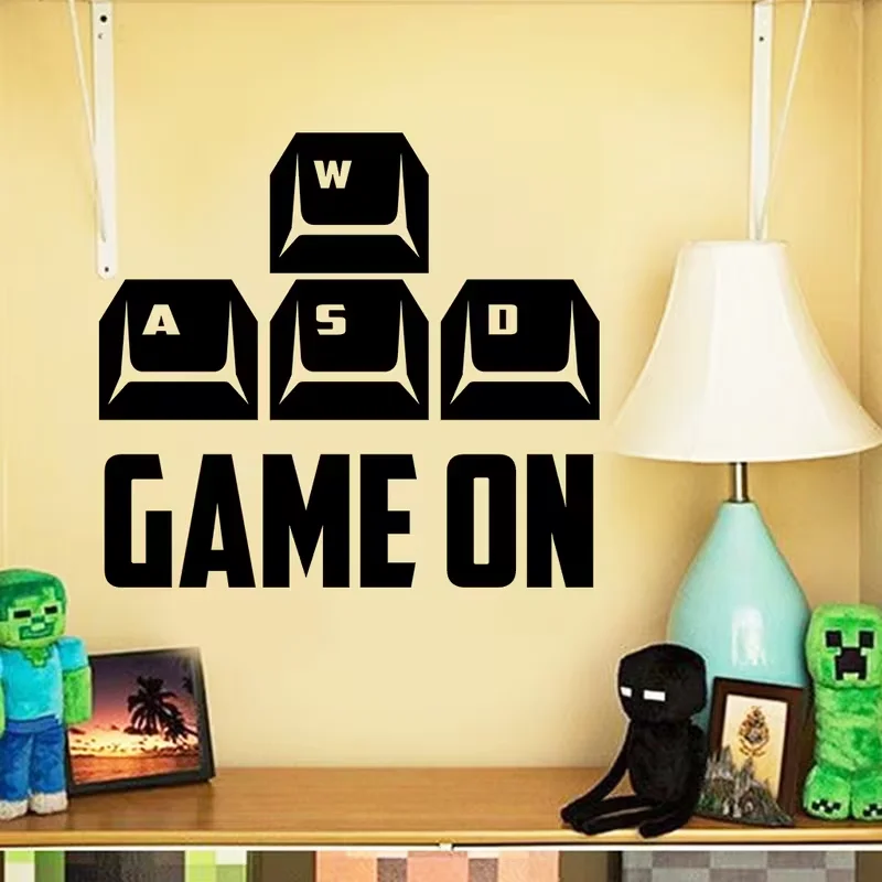1 Set Game Startup WASD Sticker Mechanical Keyboard Keycap Pattern Decorative Sticker, Self-Adhesive And Detachable PVC Material