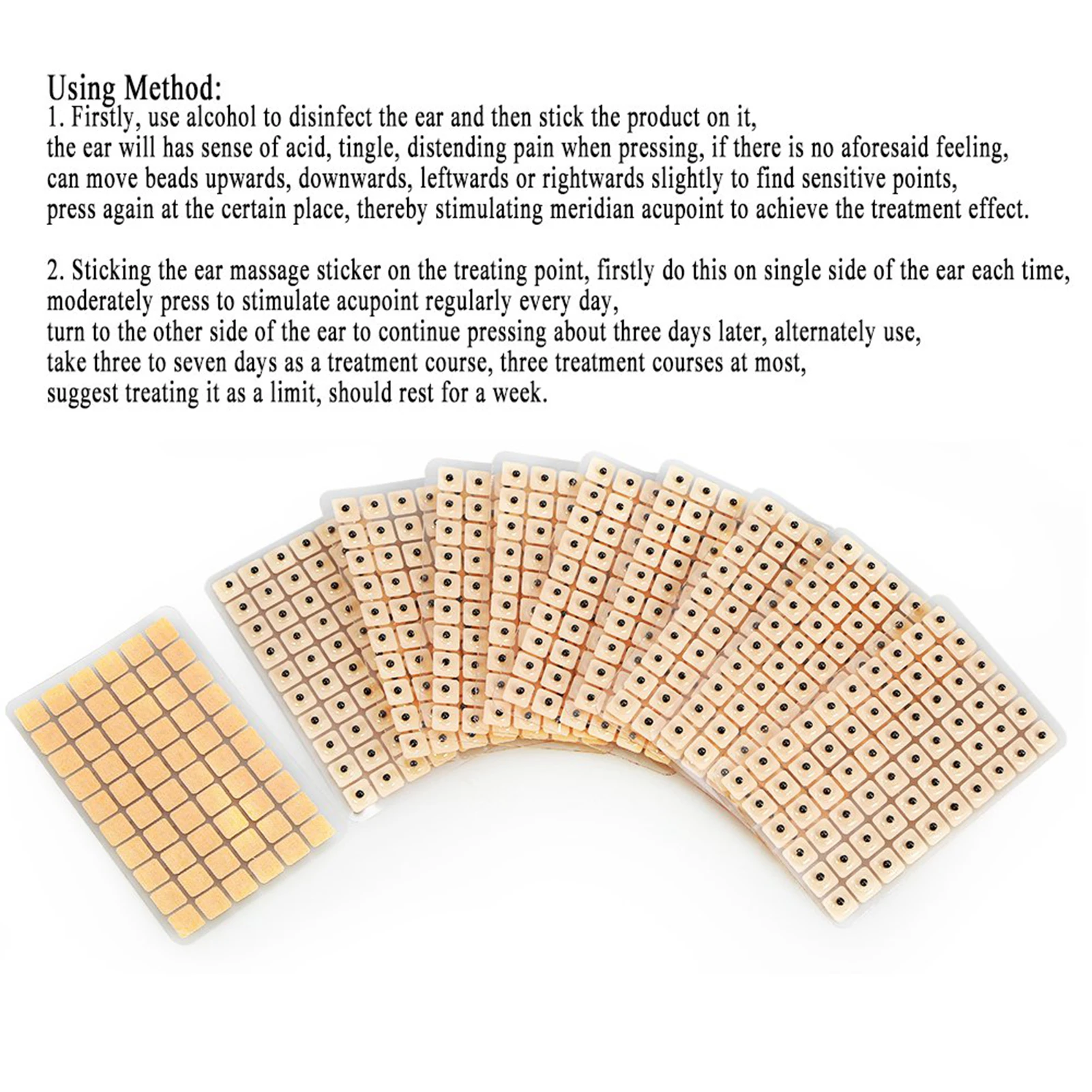 600Pcs Disposable Ear Press Stickers Acupuncture Vaccaria Plaster Bean Acupoint Massage Tool  Massage Plaster Bean