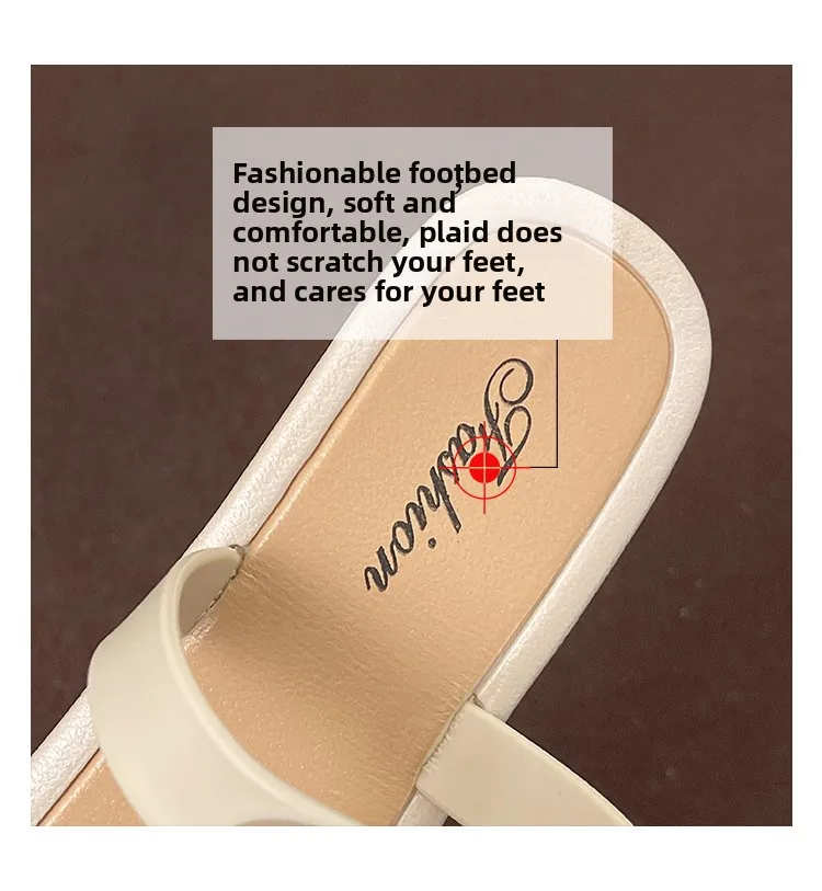 2026 Neue Damen-Flip-Flops mit eckiger offener Zehenpartie, einfarbig, vielseitig, mit Clip-Zehenriemen, flache Sandalen mit Metallschnalle für Damen – Detail 19