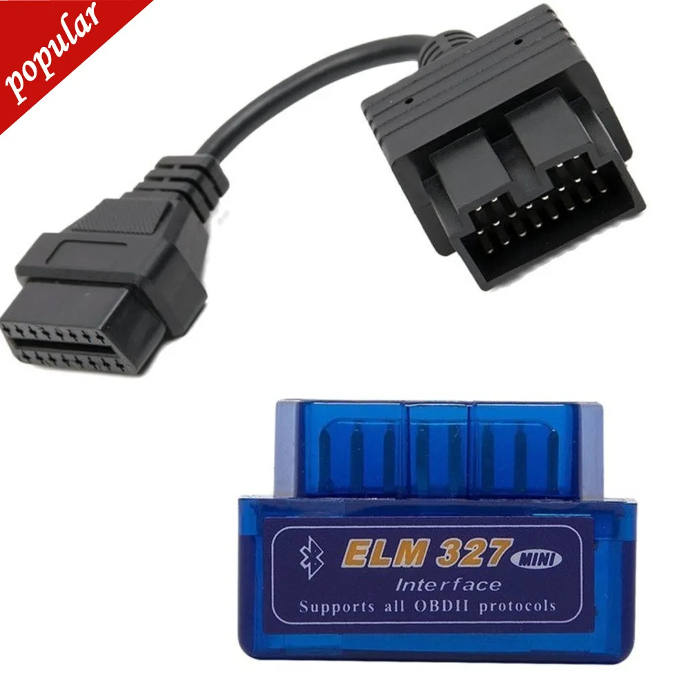 2024 Mini ELM327 Bluetooth + OBD2 Connector Cable For Kia 20 Pin Car Scanner Diagnostic Tool ELM 327 For Android Torque Windows