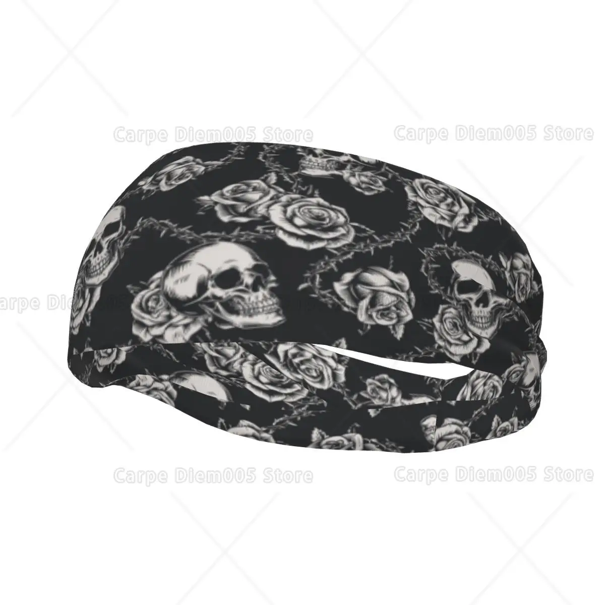 

Skull Rose Hairband Gifts Sweatband Turban Women Men Head Wrap Elastic Sport Headwear Yoga