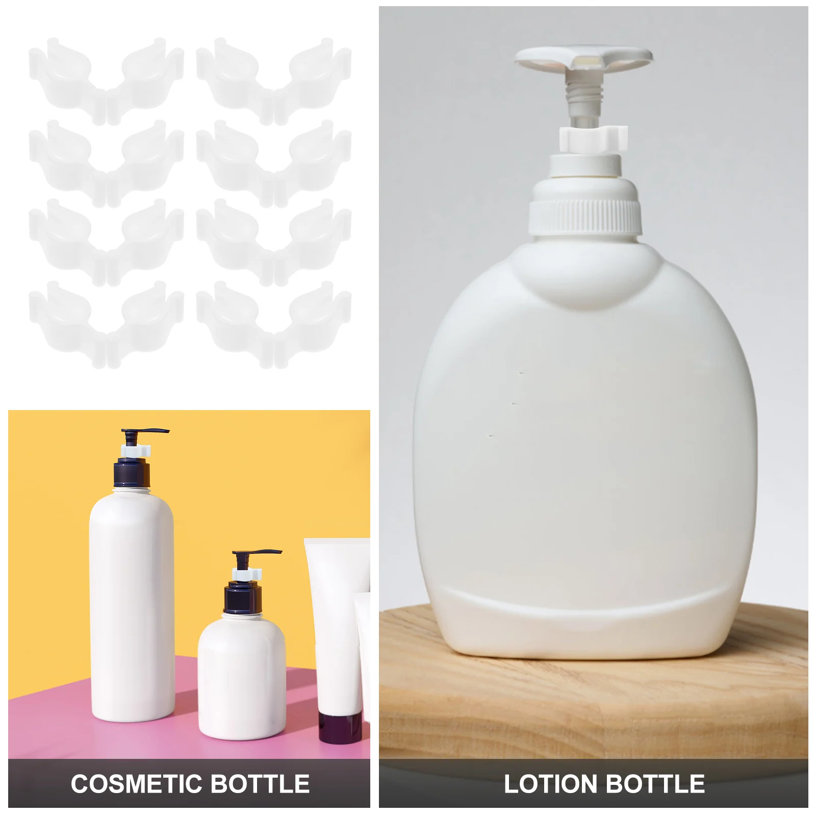 

Cleansing Oil Bottle Pump Accessory Leakproof Cosmetic Pump Collar Clip For Lotion Shampoo Dispenser Leakproof Bottle Clip Locks
