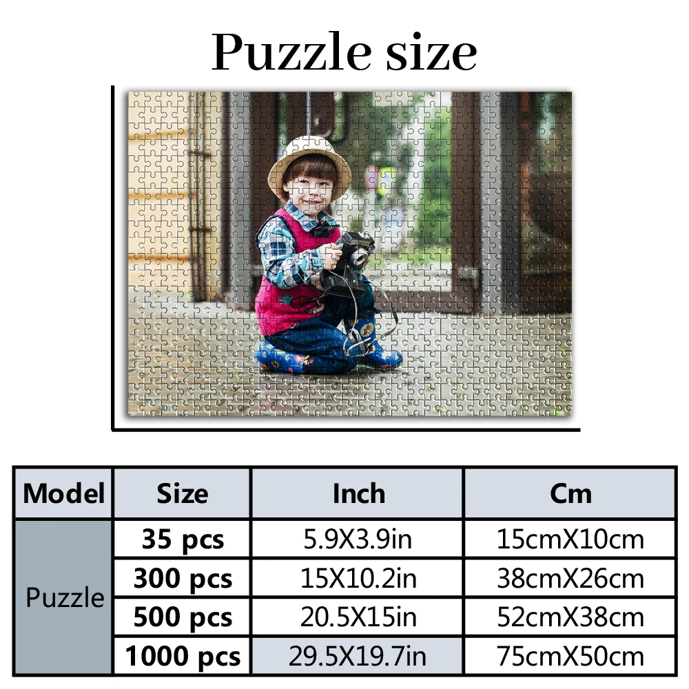 35/300/500/1000pcs Personalized Custom Photo Puzzle candid photo Customize Assembling Picture