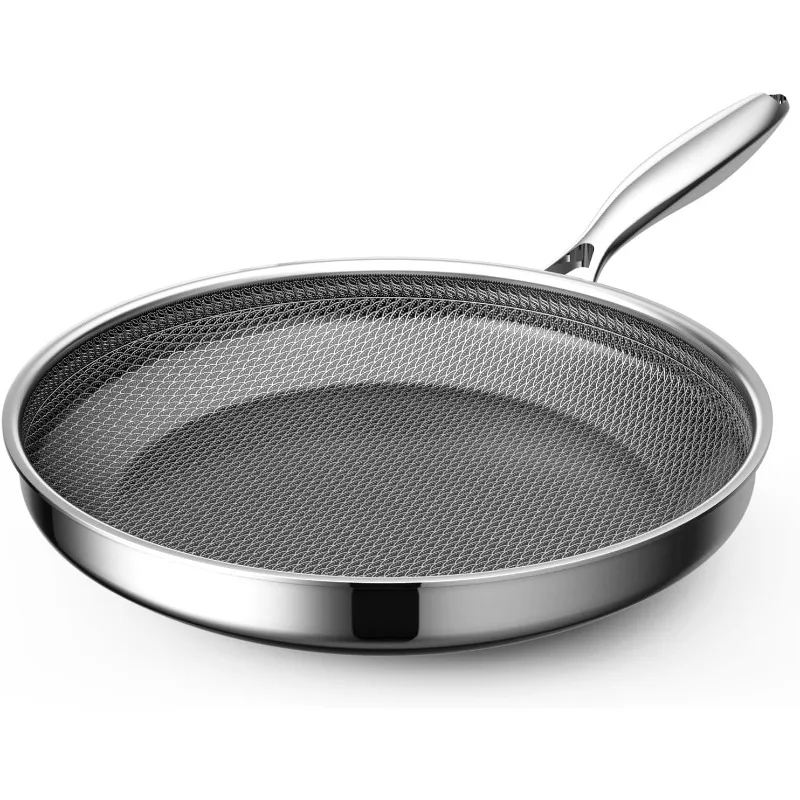 

Non Stick Frying Pans,Hybrid Nonstick 10Inch Frying Pan,Stay-Cool Handle,PFAS PFOA PTFE Free,Dishwasher-Friendly,Nonstick Frying