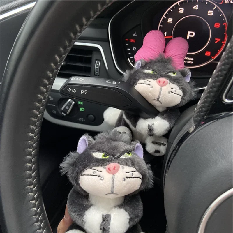 New Car Lucy Cat Rearview Mirror Decoration Anime Cartoon Car Seat Belt Cover Kawaii Car Accessories Interior Ornaments
