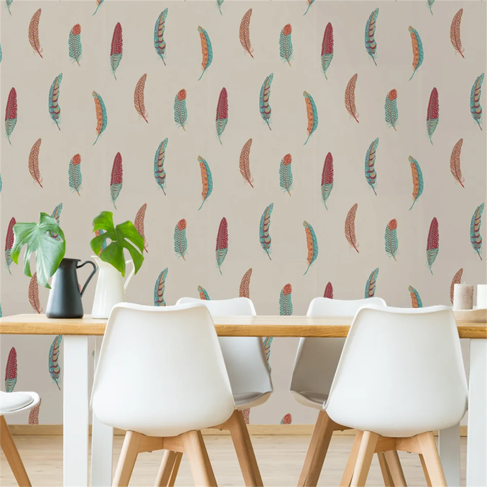 custom Mural Feather golden lines Wallpapers for living room TV background papel de parede wall paper Stickers home decoration