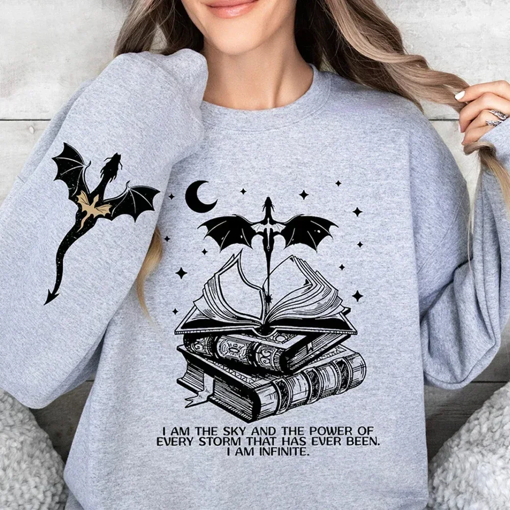 

Новая двусторонняя толстовка Basgiath War College, свитшот Fourth Wing, рубашки Fly Bookish, унисекс, с длинным рукавом, женские толстовки