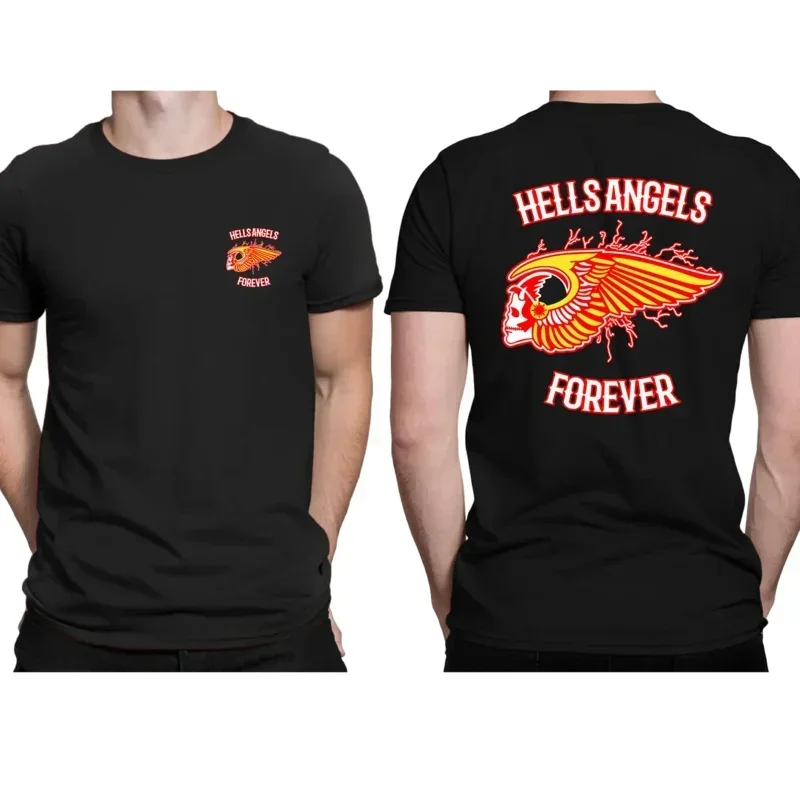 Amazing Tees Male T Shirt Casual Oversized Essential Hells Angels Forever 2022 T-Shirt Men T-Shirts Graphic Streetwear S-3XL