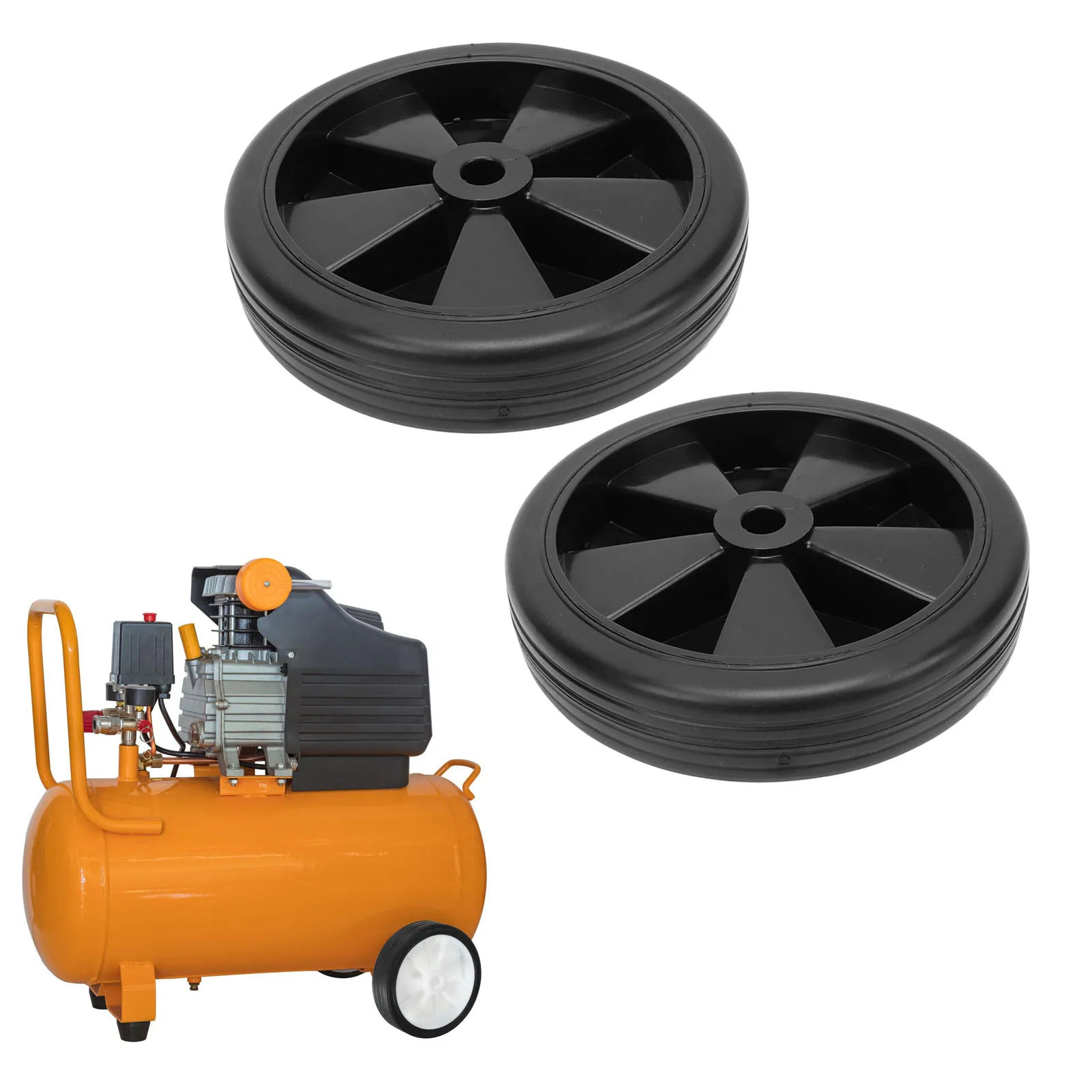 2PCS 6 Inch Universal Wheels 12 Holes Rubber Air Compressor Wheel Replacement Part 150mm Diameter