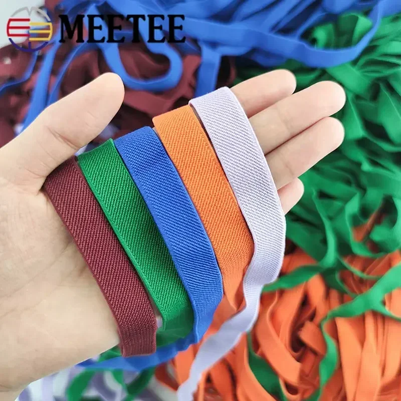 Meetee 5/10M 15mm 3/5'' Nylon Elastic Band Rubber Tape Webbing DIY Underwear Pants Stretch Belt Spandex Bands Sewing Accessories