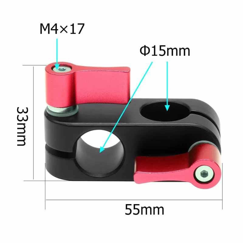 New design Alumnium Right Angle Rod Clamp 15mm Rod 90 Degree Rotate for Video Camera DSLR Rig