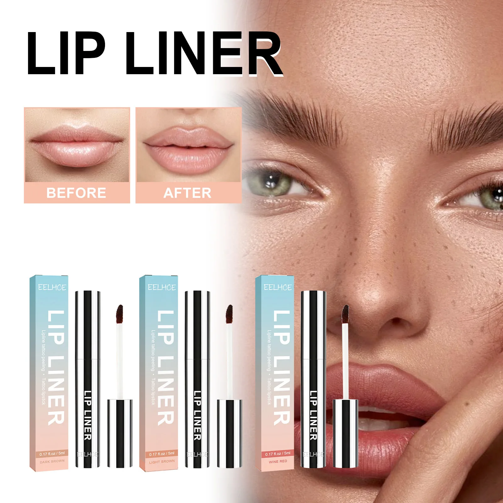 Peeling Lip Liner Outline Lip Shape Show Lips Color Waterproof Not Smudge Brown Lip Liner Makeup Products Plump Lips Contour