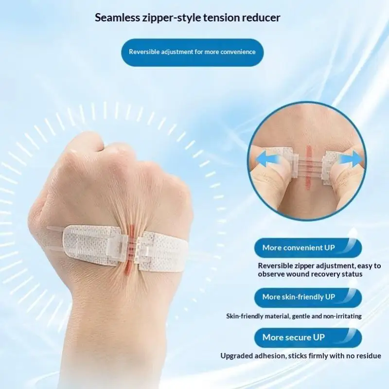 Painless Zipper Wound Closure Device Suture Free Adhesive Bandage Waterproof Wound Dressing Patch for Kids Scratch Care