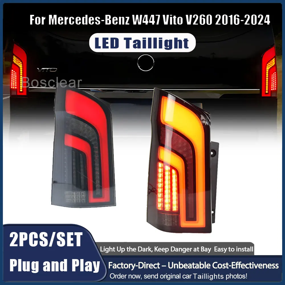 

LED Tail Lights For Mercedes-Benz Vito V260 2016-2023 DRL Fog Reverse Brake Turning Signal Plug And Play Rear Tail Lamp Assembly