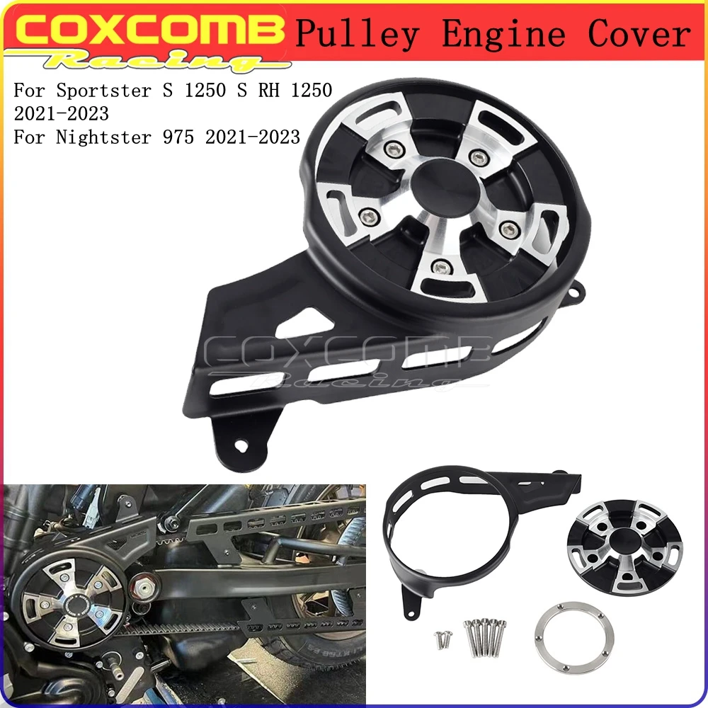 

Pulley Engine Protective Covers Front Sprocket Protection Cover Motorcycle Accessories For Harley Sportster S 1250 Nightster 975