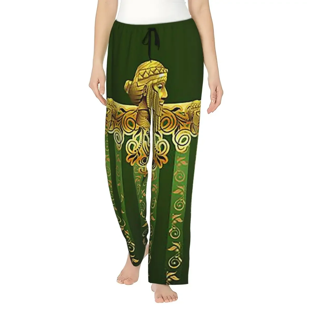 

Custom Luxury Assyrian Suryoyo Flag Women Pajama Pants Lounge Sleep Sleepwear Bottoms with Pockets