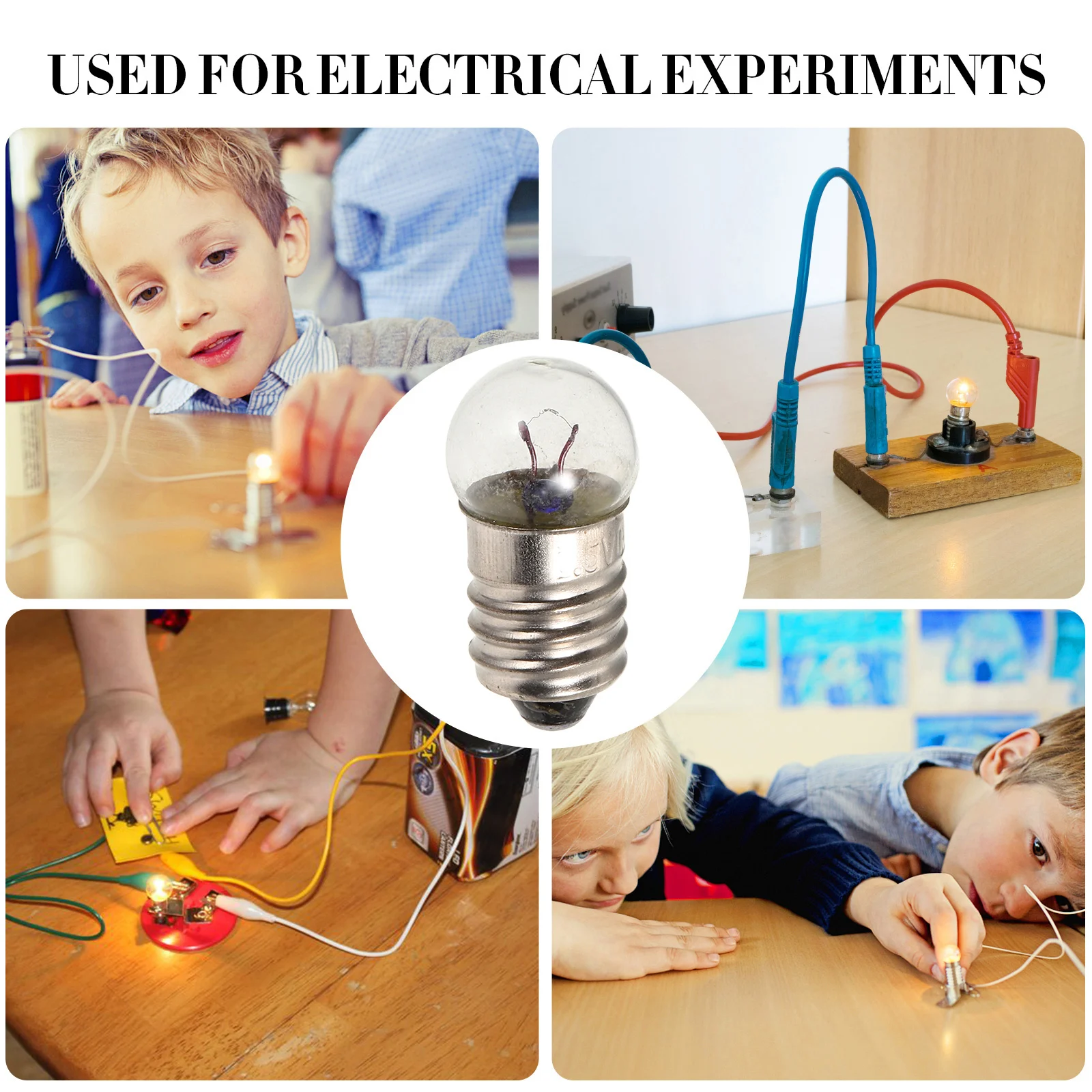 12 szt. Miniaturowych żarówek na śrubkowym uchwycie do eksperymentów z fizyki elektrycznej, małe diody LED do wymiany w latarkach i obwodach.