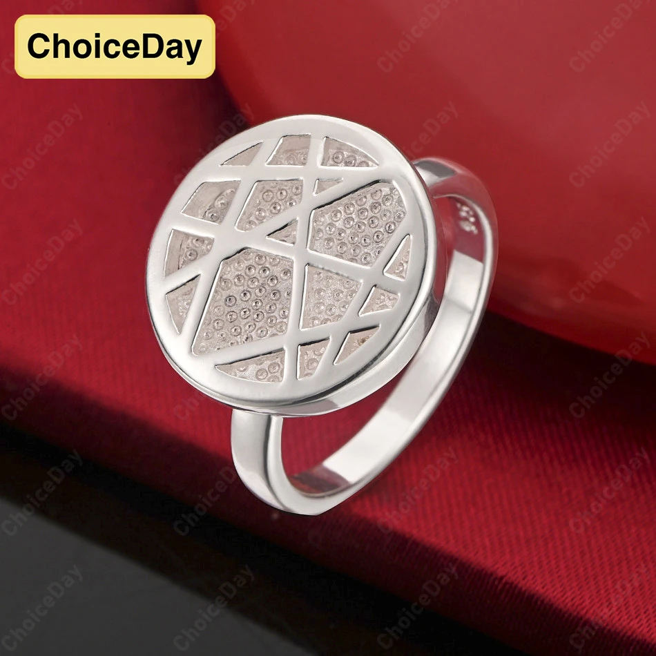 

ChoiceDay 925 Charm Sterling Silver 7/8/9/10 Exquisite Round Pattern Ring Women Gift Jewelry Accessories Party