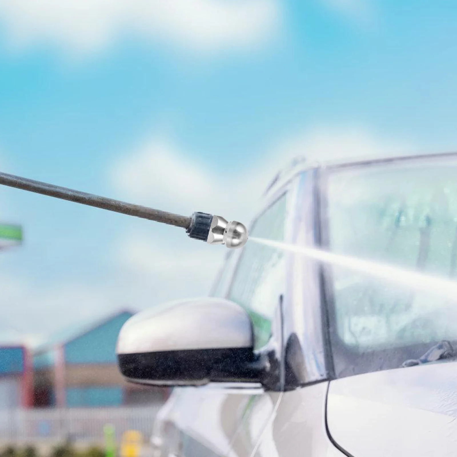 

Small Stainless Steel Sewer Nozzle Drain Cleaning Tool High Pressure Jet Washer Nozzle Home Kitchen Sprayer Accessory