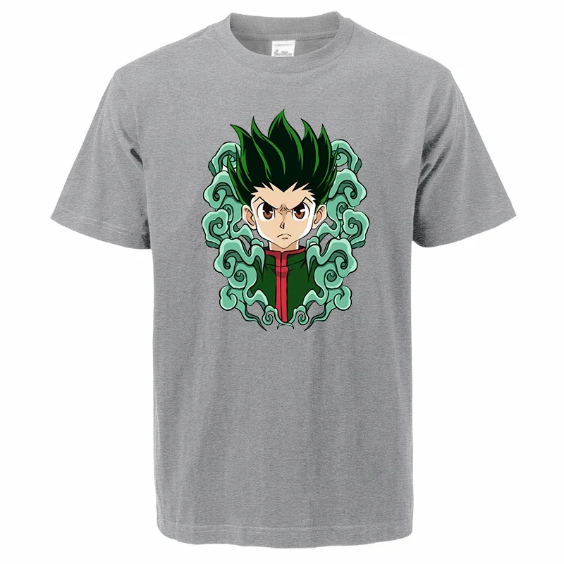 Summer 2024 Gon Freecss Mens Cotton T shirts HUNTER×HUNTER Printing Top Tees Male Short-sleeve HXH Japan Anime Cotton T shirts