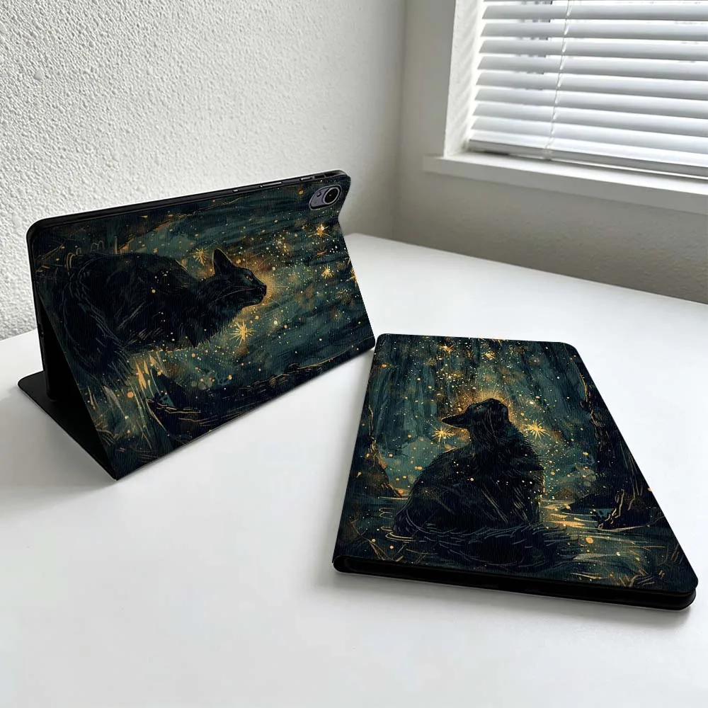Minimalist Black Cat Design Cover For Huawei MatePad MediaPad MagicPad Honor Pad 10 9 8 X10 X9 X8 Pro Soft Inch Tablet Case