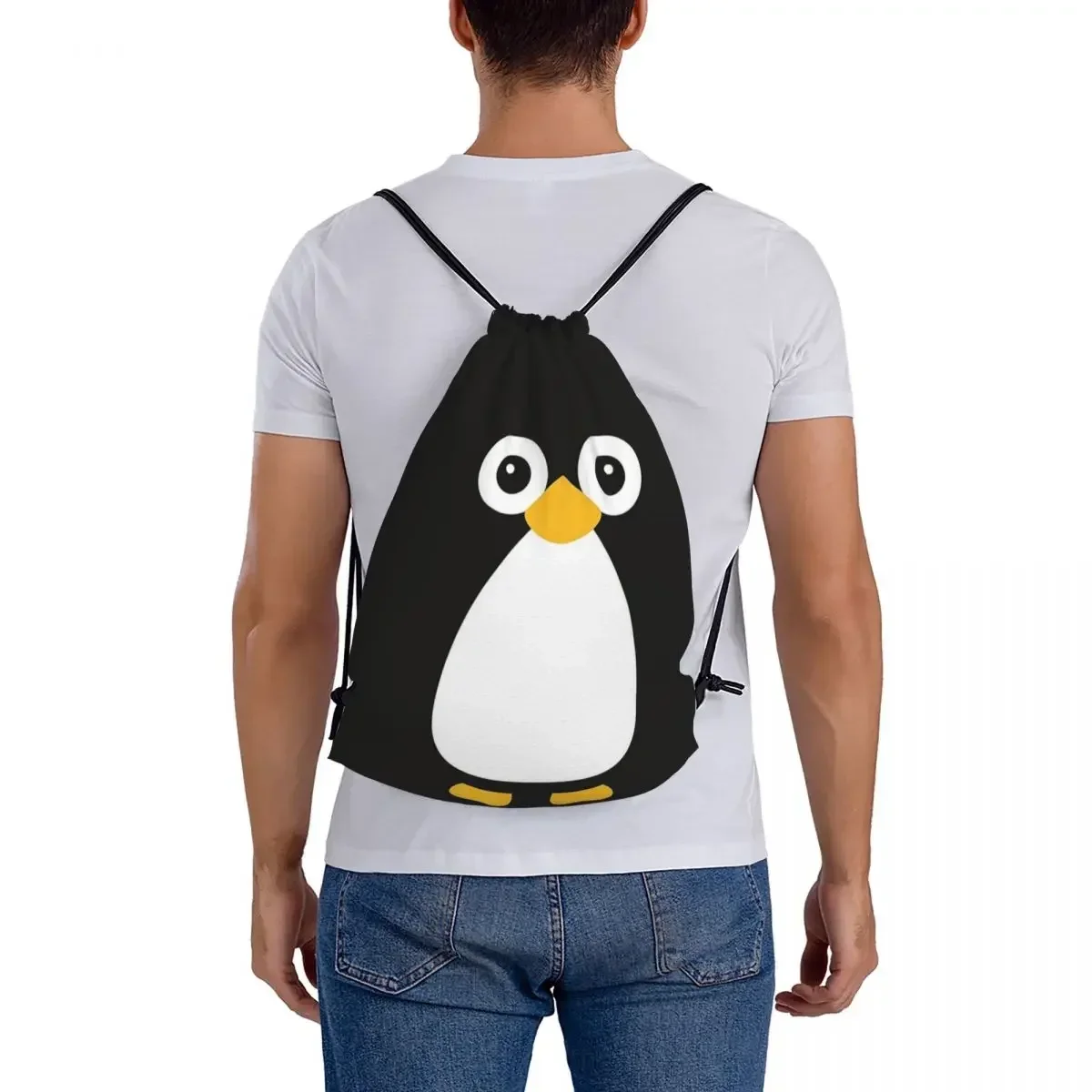 Mochilas de pingüino de Vector lindo, bolsas con cordón portátiles de moda, paquete de cordón, bolsa deportiva de bolsillo, bolsa de libros para estudiantes de viaje