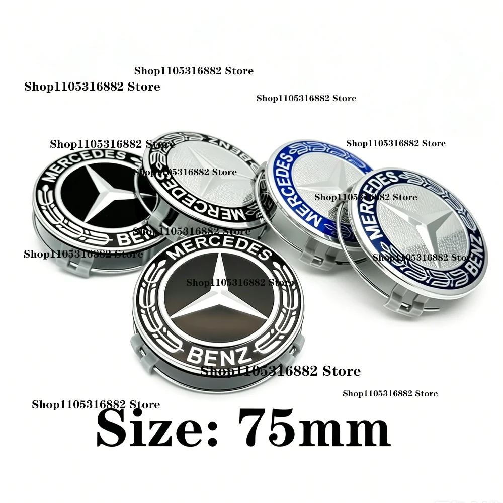 Emblem Logo Car Wheel Center Cap 4Pcs75mm Hub Cover Badge For Mercedes Benz AMG W211 W203 W204 W210 W124 AMG W202 Accessorie