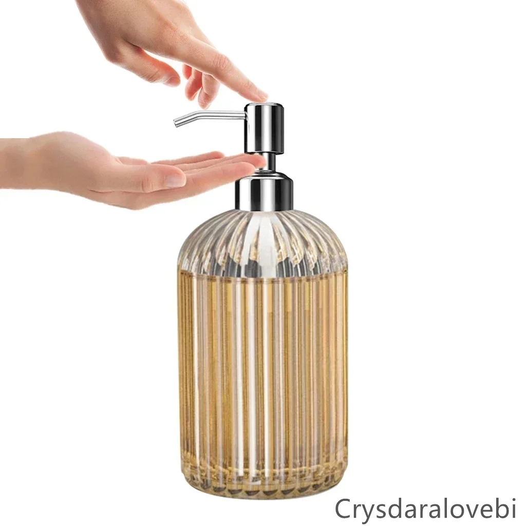 Kitchen Liquid Soap Dispenser Shampoo Container Glass Bottle Hair Press Conditioner Shower Gel Dispenser Bathroom Accessories