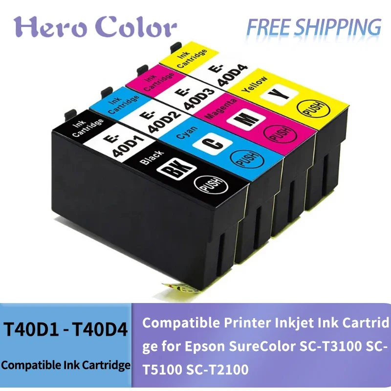 T40D1 T40D2 T40D3 T40D4 T40D Compatible Printer Inkjet Ink Cartridge for Epson SureColor SC-T3100 SC-T5100 SC-T2100