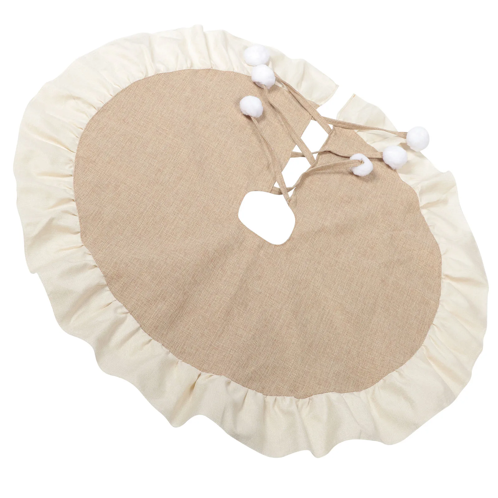 

Christmas Tree Skirt 92CM Diameter 10CM Lace Edge Safe Material Long Service Time Portable Home Decor Xmas Tree Skirt