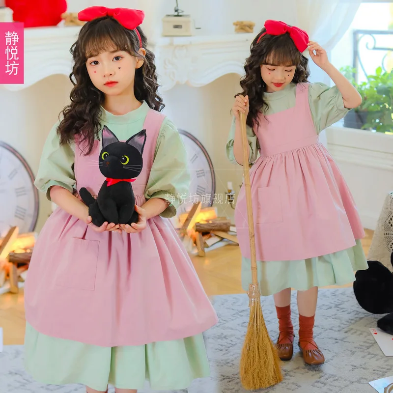 New Girls' Halloween Costume Children's Clothing Magical Maid Dresses Miyazaki Hayao Cos Kiki Girls' Performance Dance Platform