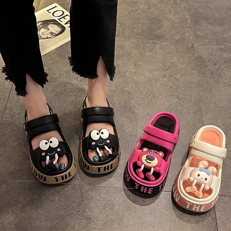 Aardbei Beer Melodie Moeder En Baby Veiligheidsschoenen Mijn Melodie Kawaii Platte Schoenen Cartoon Strand Sandalen Y 2K Mode Slippers