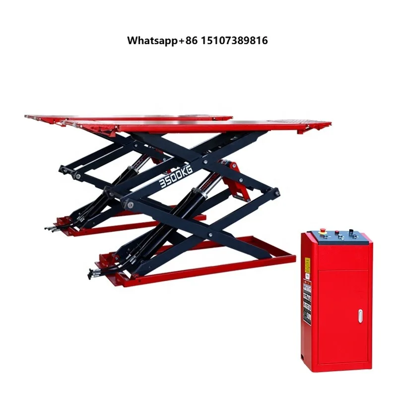 Best Selling High Quality Ultra-thin Double Cylinder Hydraulic Garage Auto Scissor Lift High Rise Car Jack Elevator Bridge Lift