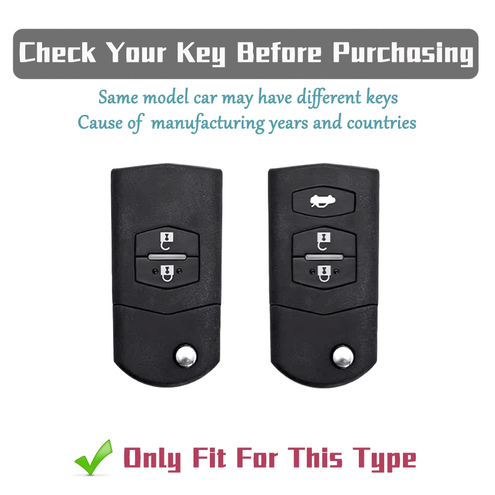 2/3 Buttons Car Key Case Cover Holder for Mazda 3 6 2 CX-5 CX-7 CX-9 Demio MX-5 RX-8 5 MPV M3 M5 M6 Soft TPU Shell Fob Keychain view 3