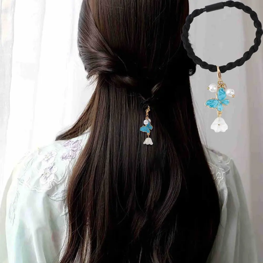 

Изысканная кисточка Hanfu, головной убор с кисточками, повязка для волос в китайском стиле, резинка для волос, кулон, плетение, веревка для волос, женская