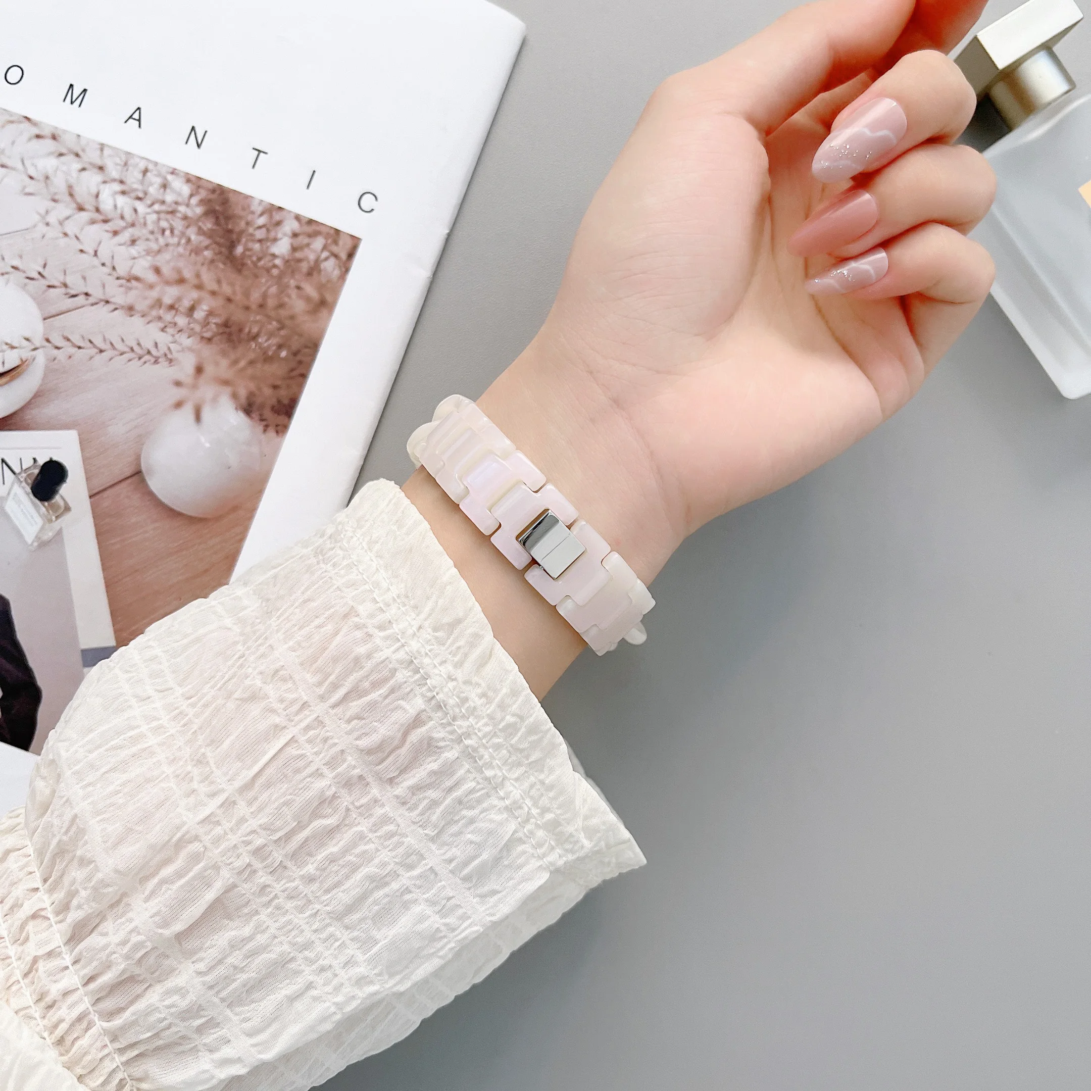 Resin strap For Xiaomi Mi band 8 7 Single Row Denim Chain Sports Smart Bracelet Wristband For Xiaomi Mi band 6 5 4 Correa strap