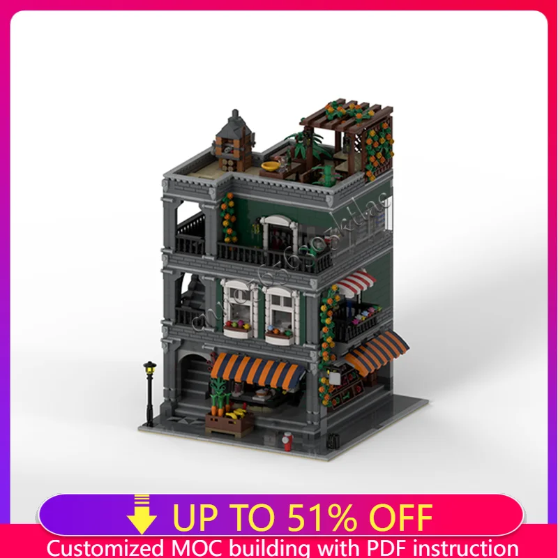 New 3627 Parts Grocery Shop High Rise Building Blocks Model Children Puzzle Educational Assembly Popular Birthday Surprise Gifts