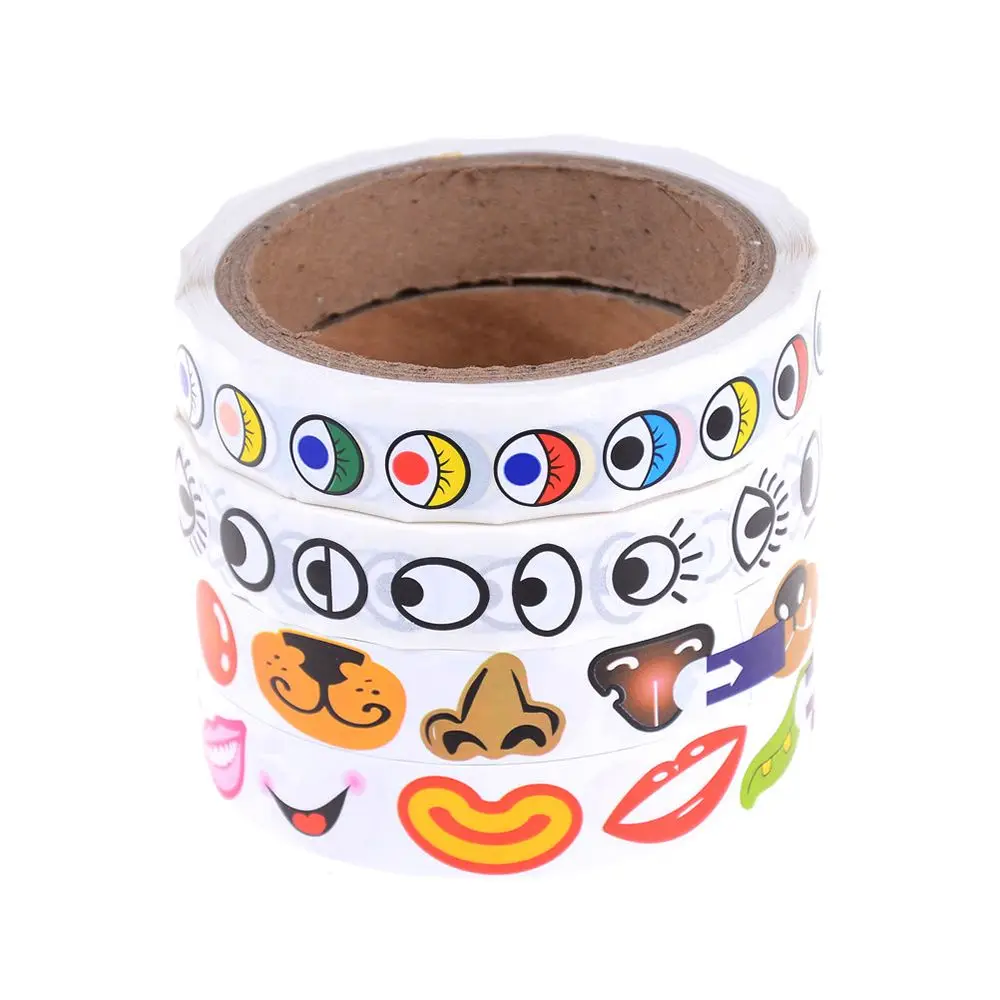 Cartoon Animal Eyes / Nose / Mouth Stickers DIY Crafts Materials Glue Stickers Children Educational Toys Birthday Gifts