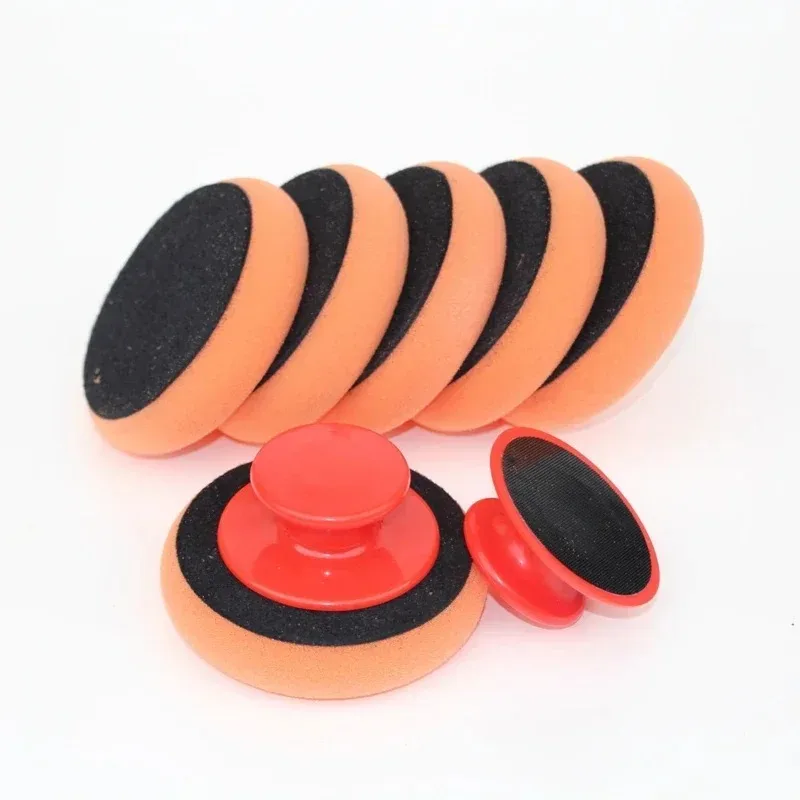 Kit d'éponges de cirage portables pour voiture - Tampons applicateurs en mousse souple avec poignée pour le polissage et le nettoyage automobile, offrant plusieurs options