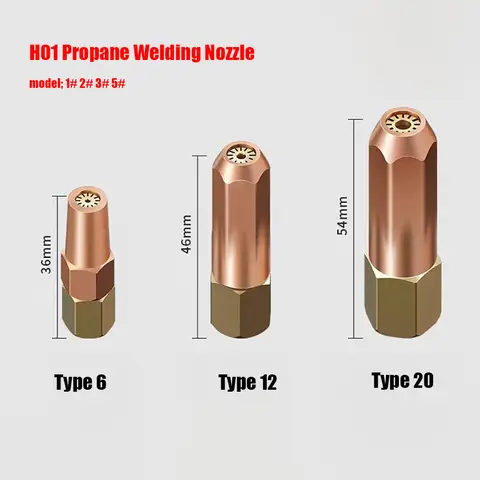 Ren koppar acetylen propangas svetsmunstycke H01-6, H01-12, H01-20 plommonblomssvetsmunstycke 8 best sales gasbrännarmunstycke - №7