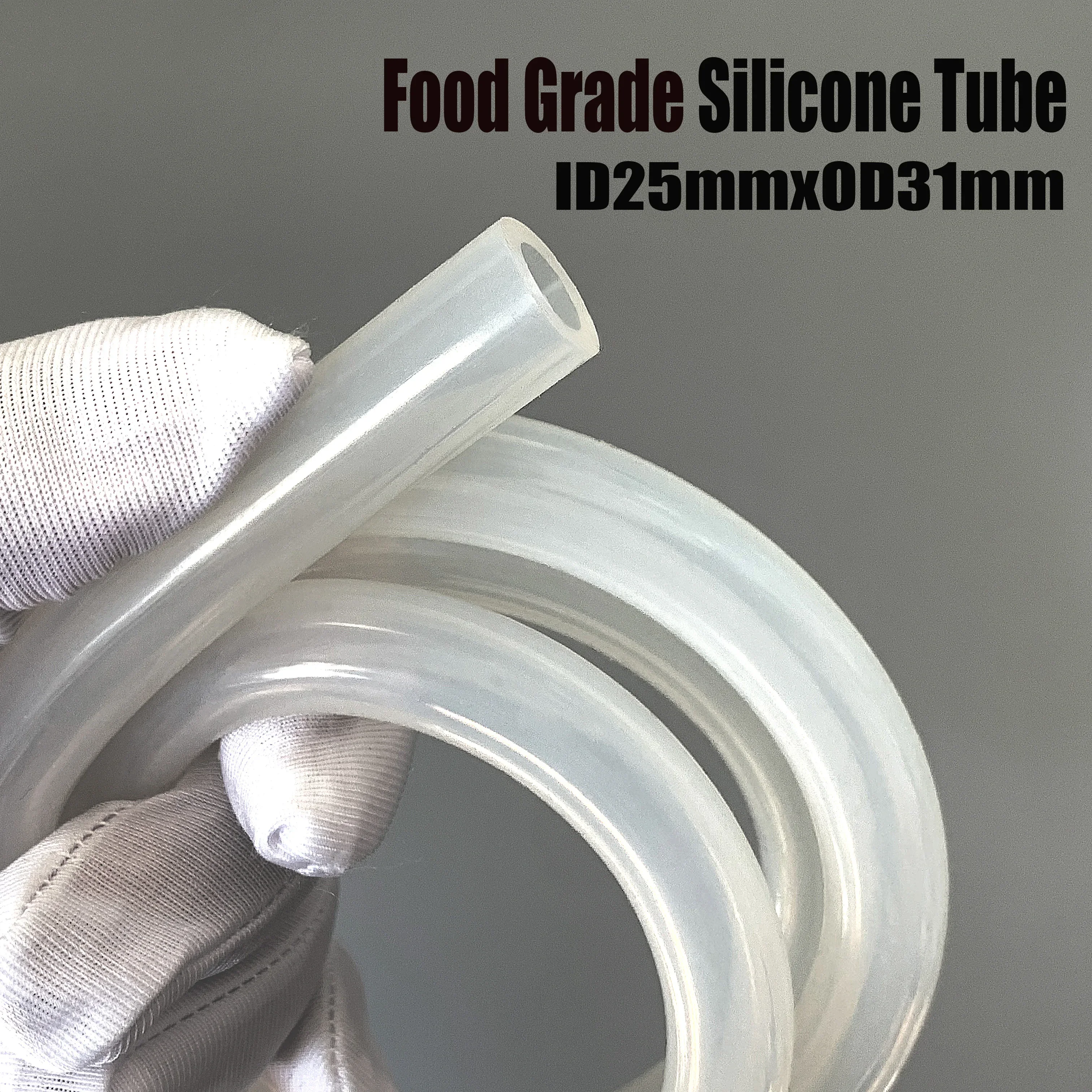 1M 25x31  Silicone Tubing ID 25mm OD 31mm Food Grade Flexible Drink Tubing Pipe Temperature Resistance Nontoxic Transparent Tube