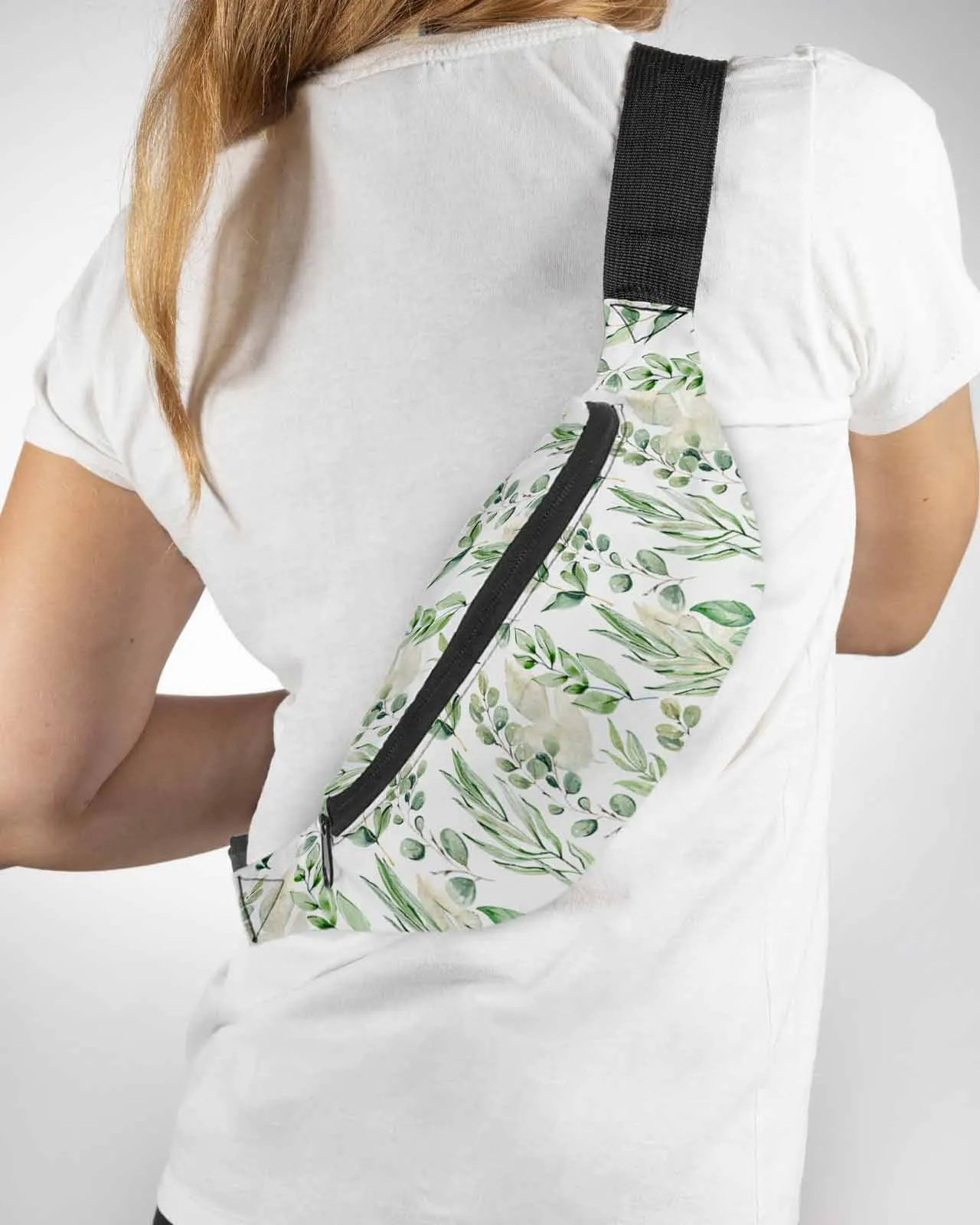 

Watercolor Plant Leaf Texture Phone Belt Bag Wallet Pouch Waterproof Banana Hip Bags Waist Bag Fanny Pack for Women Men